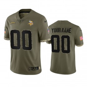 Tröjor Minnesota Vikings Custom Olive 2022 Salute To Service - Män